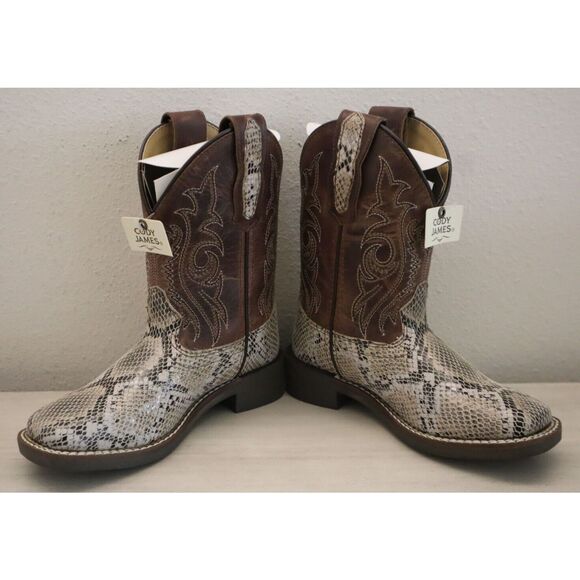 Cody James 43125 Boys' Sz 12D Brown Exotic Python Print Western Boots - Picture 2 of 11
